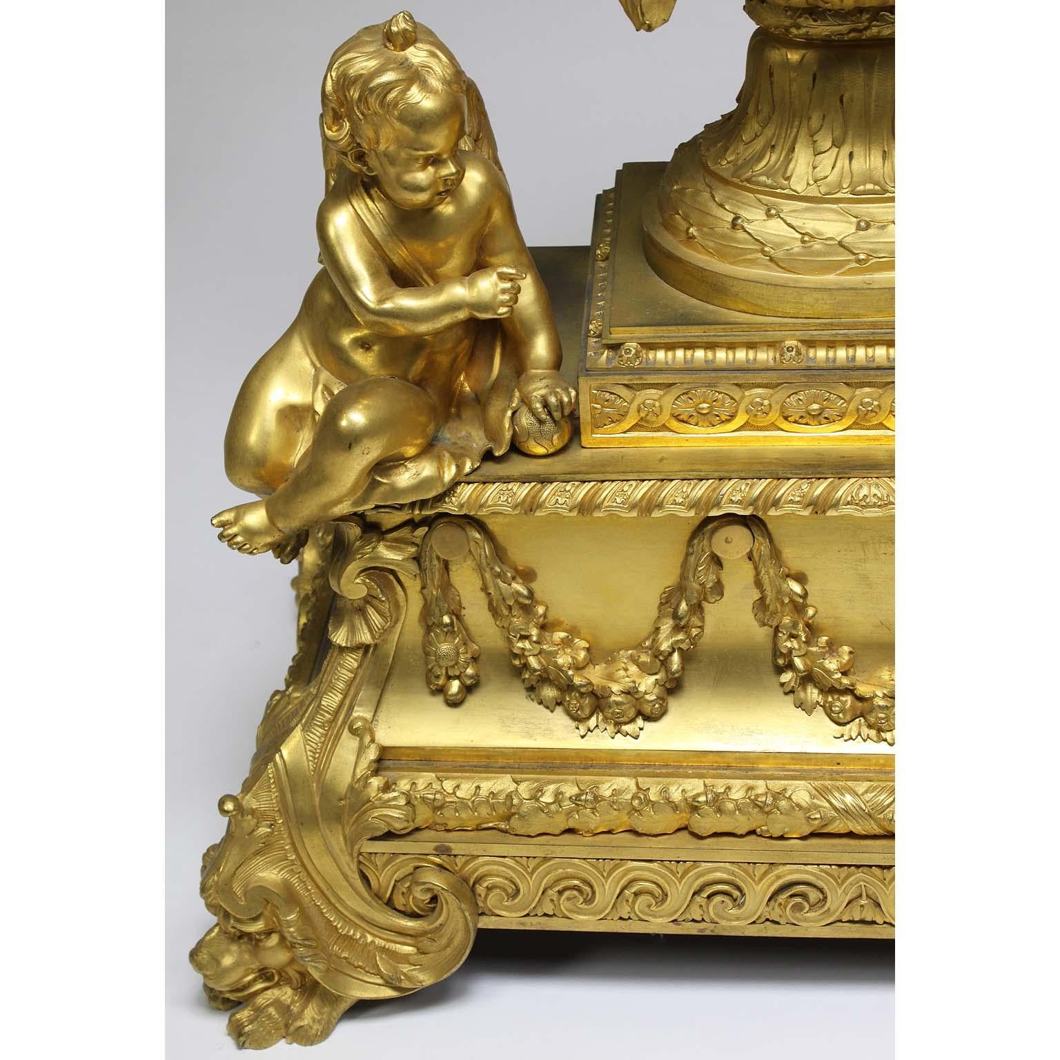 French Louis XVI Style Figural Gilt Bronze Mantel Clock - Étienne Le Noir, Paris For Sale 1