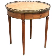 Fine French Louis XVI Mahogany Marble-Top Bouillotte Table, circa 1900s