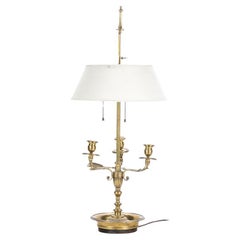 Fine French Louis XVI Style Gilt Bronze Bouillotte Lamp With Tole Shade