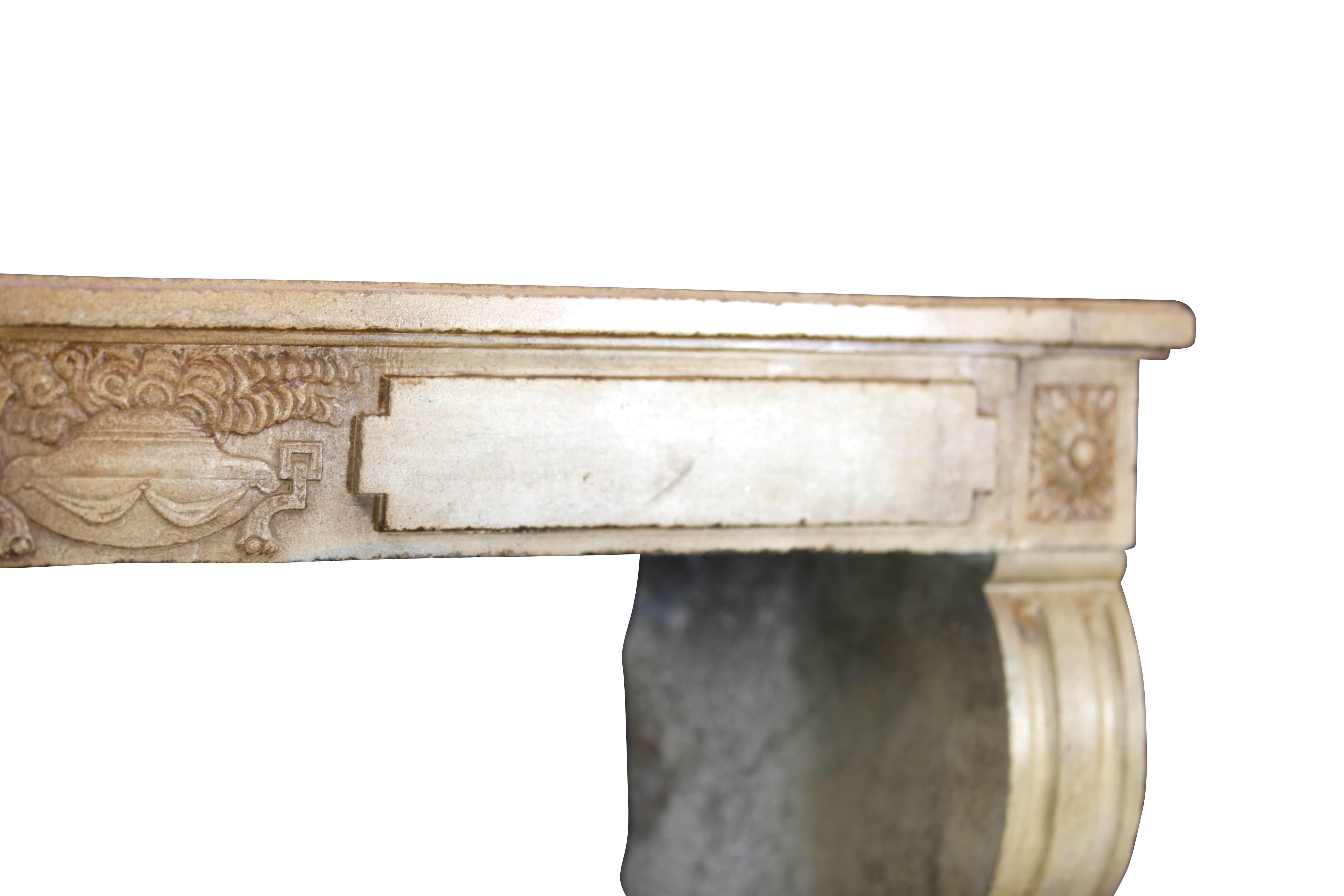 Fine French Louis XVI Style Vintage Fireplace Surround For Sale 2