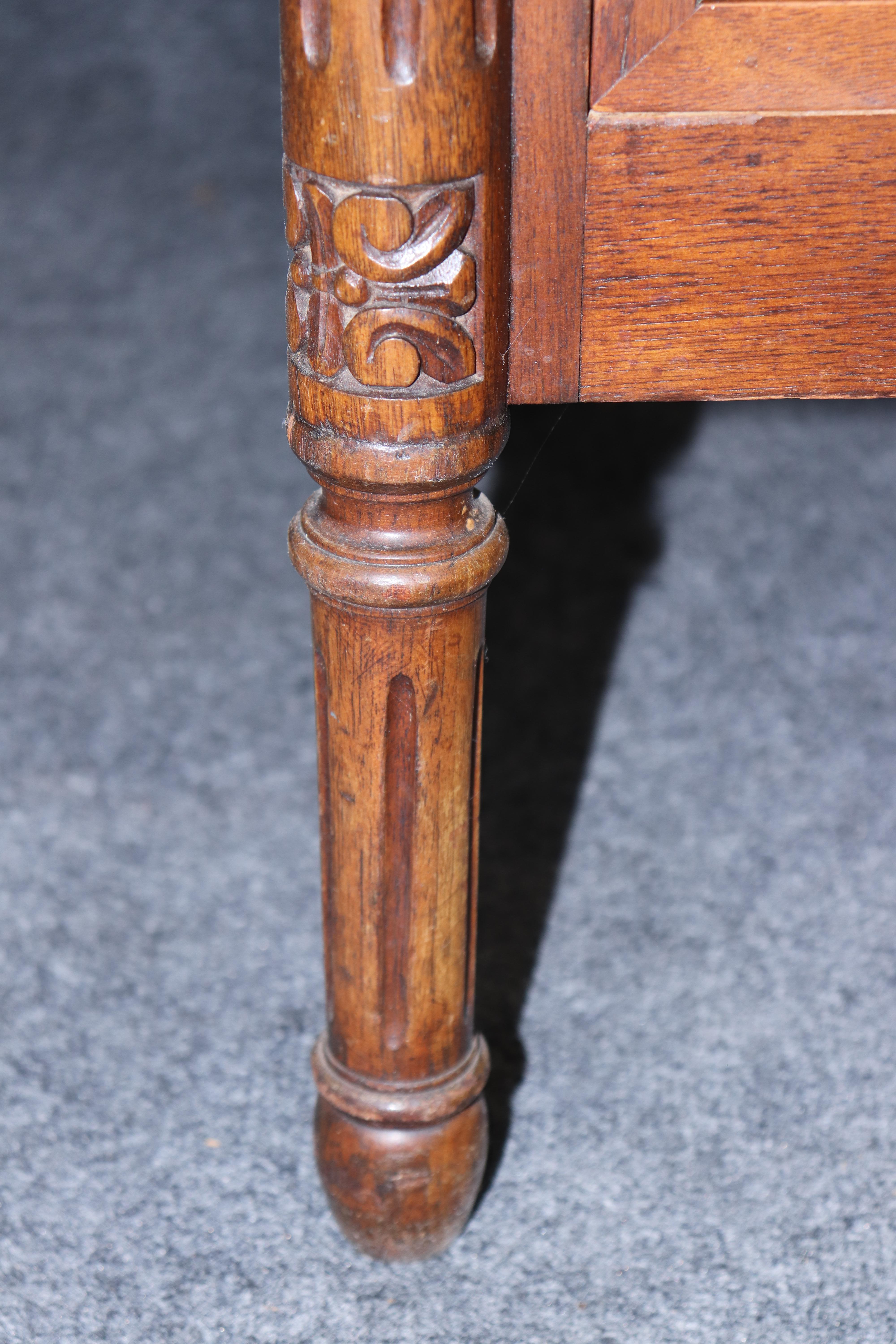 Fine French Louis XVI Style Walnut Marble Top Lingerie For Sale 8