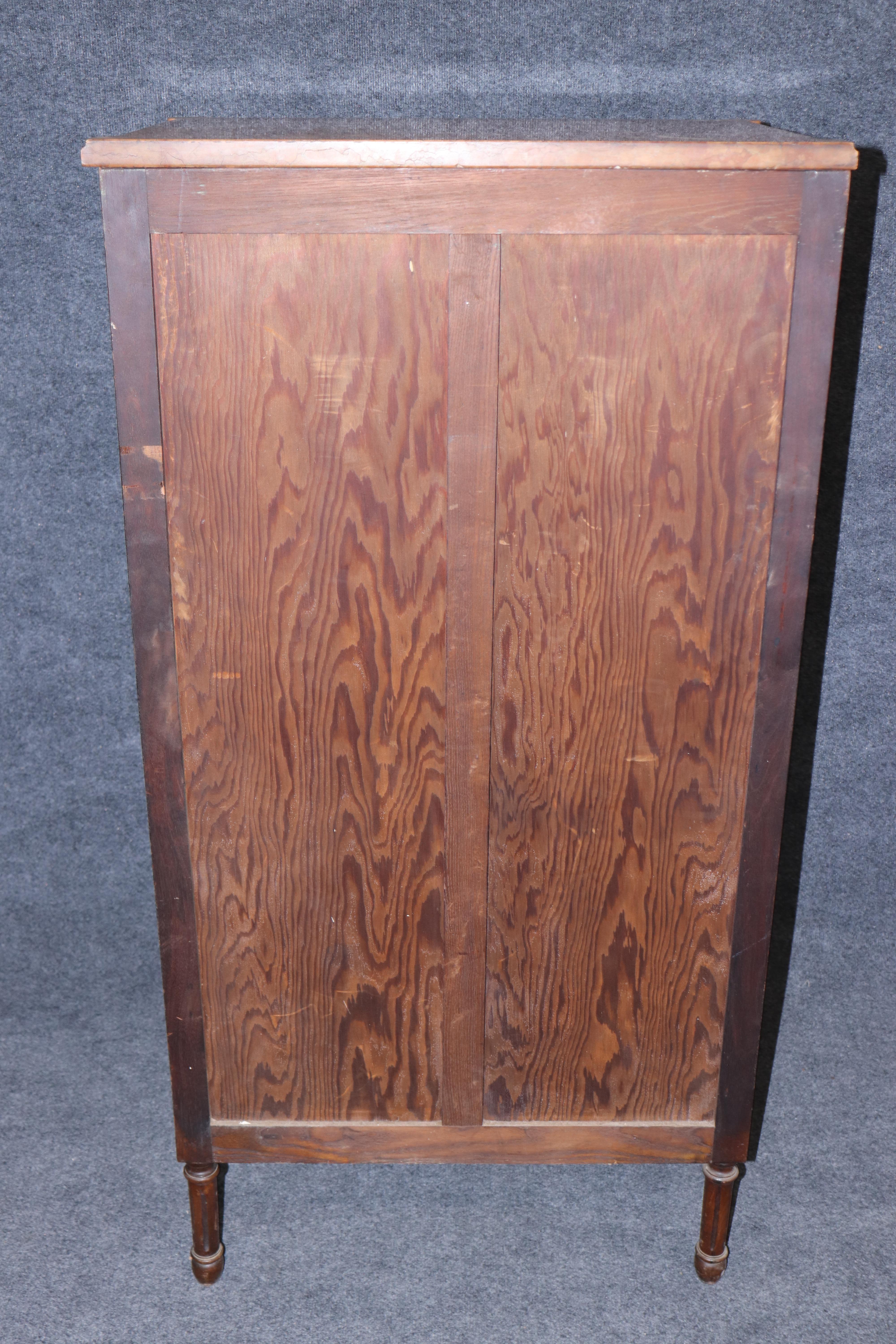 Fine French Louis XVI Style Walnut Marble Top Lingerie For Sale 1
