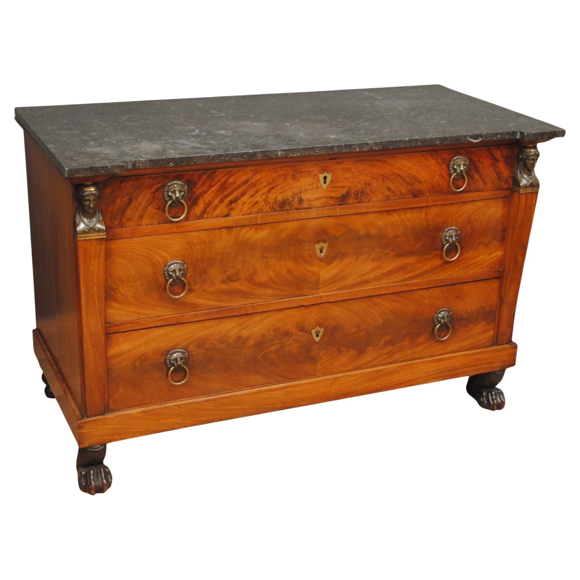 Fine French Mahogany Empire Commode For Sale