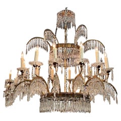 Fine French Maison Jansen Gilt Bronze and Crystal Chandelier
