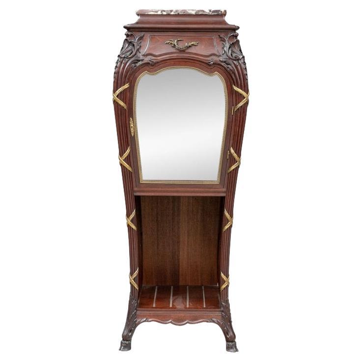 Fine French Marble Top Vitrine Cabinet