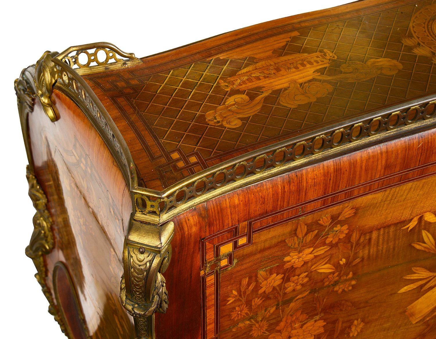 Fine French Marquetry bureau, circa 1880. For Sale 4