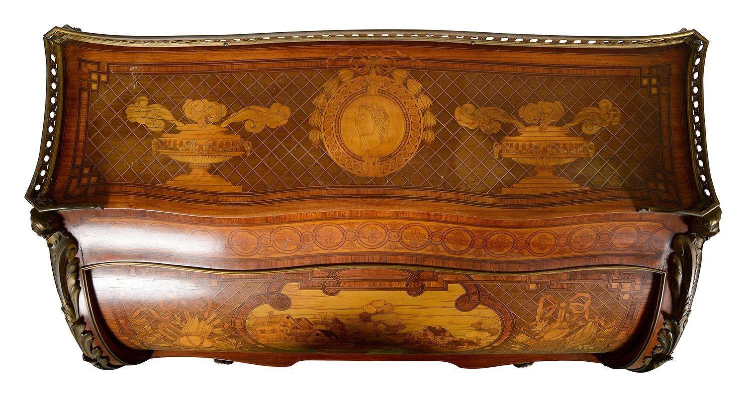 19th Century Fine French Marquetry bureau, circa 1880. For Sale