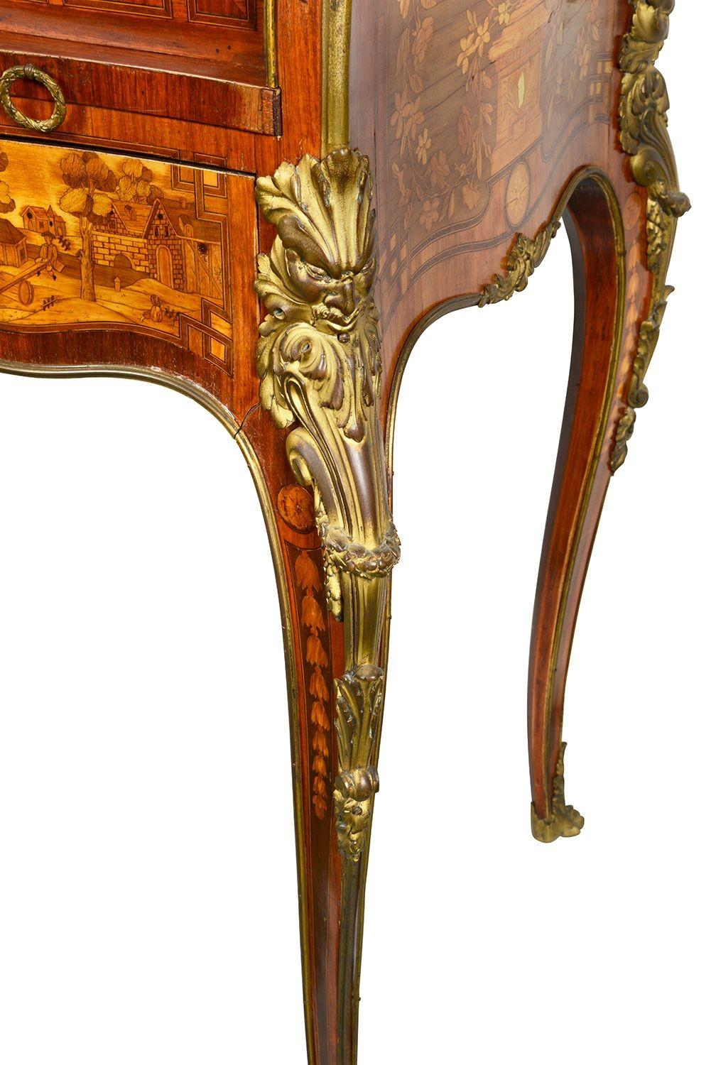 Fine French Marquetry bureau, circa 1880. For Sale 1