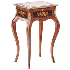 Fine French Marquetry Inlaid Walnut Occasional Table