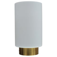 Lampada da tavolo francese di metà secolo in bronzo e vetro di Perzel