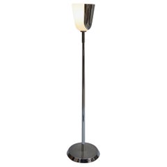 Fine French Mid-Century Chrome and Glass Floor Lamp by Jean Perzel
