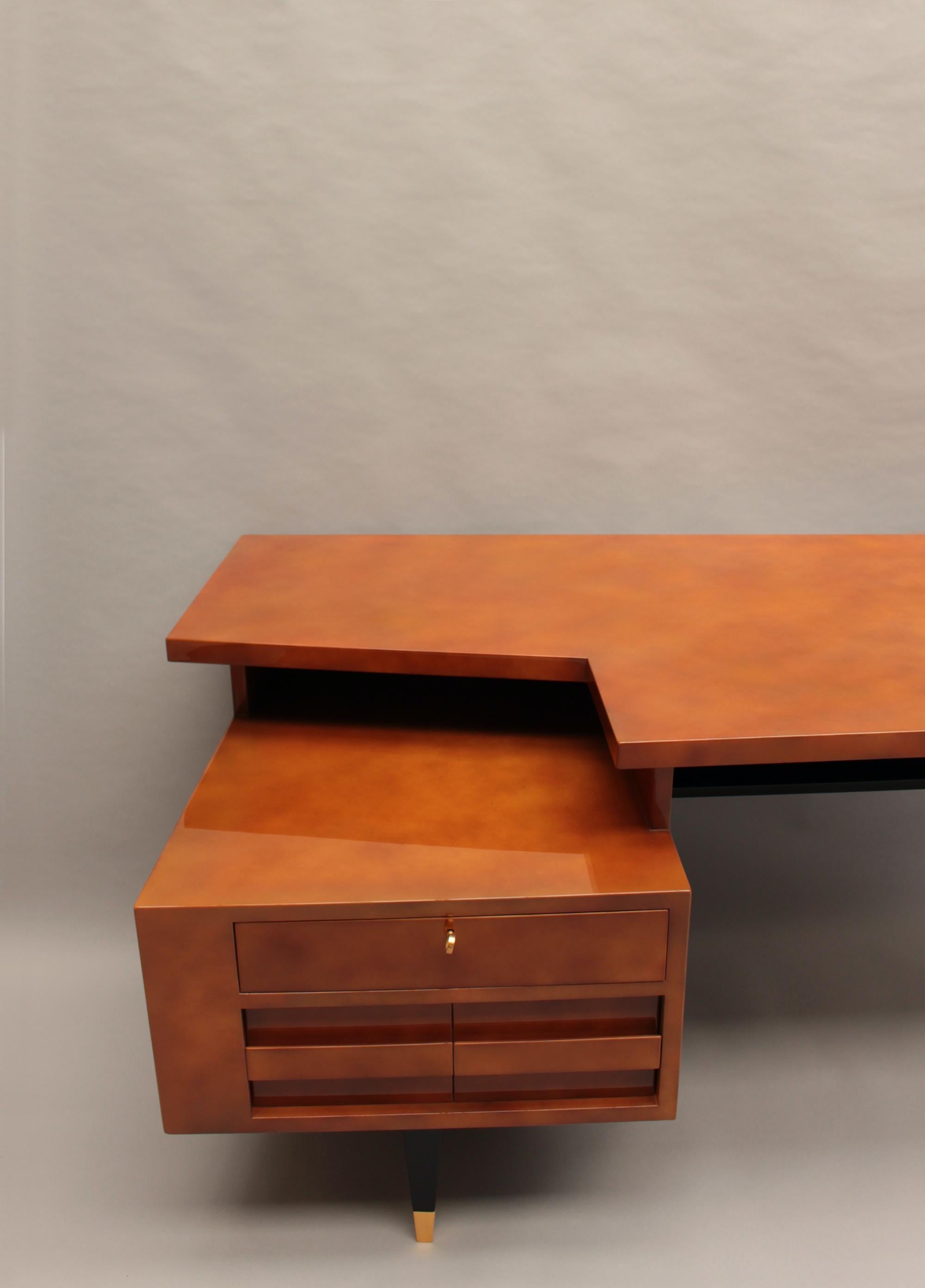 Fine French Mid-Century Lacquered Desk by Raphael  For Sale 8