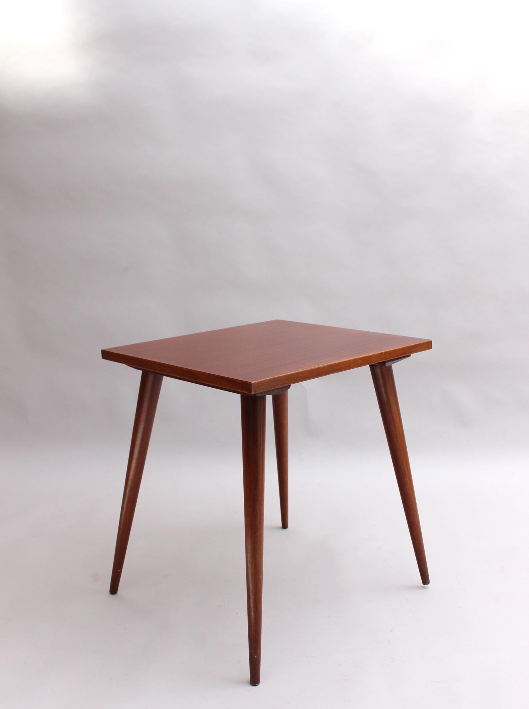 Mahogany Fine French Mid-Century Rectangular Side Table For Sale