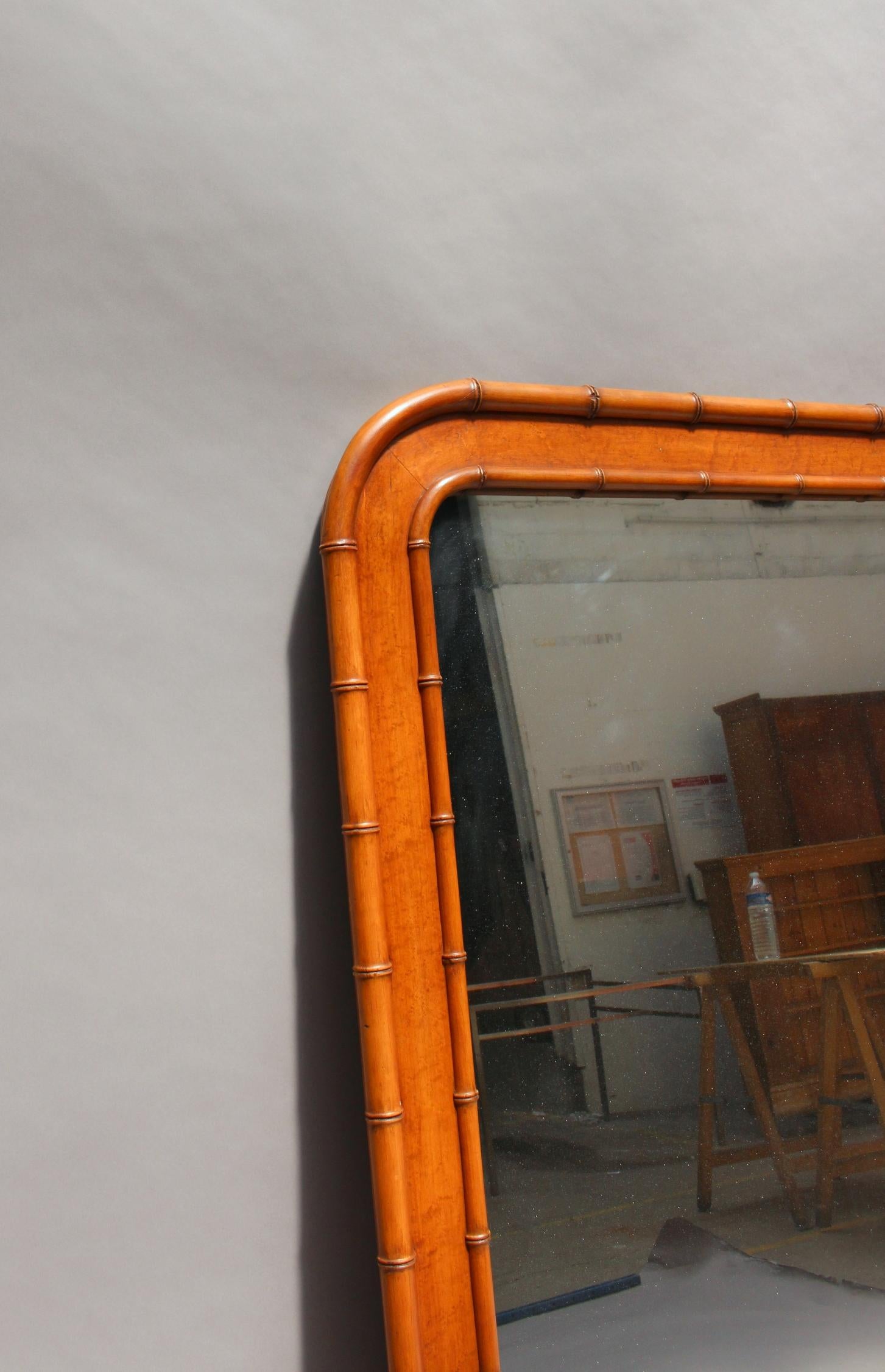 19th Century Fine French Napoleon III Faux Bamboo Mirror For Sale
