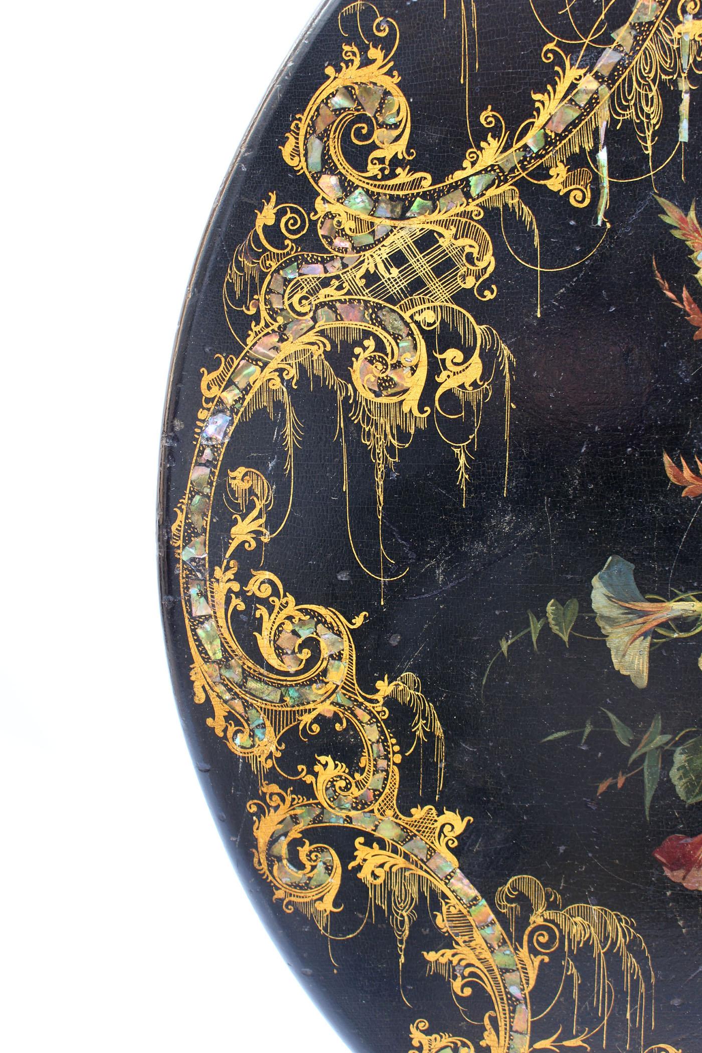 Fine French Napoleon III Lacquered Tilt-Top Table For Sale 7