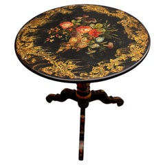 Used Fine French Napoleon III Lacquered Tilt-Top Table