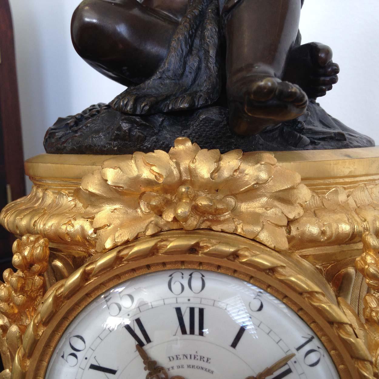 19th Century French Ormolu and Bronze Mantel Clock by Deniere, Paris 5