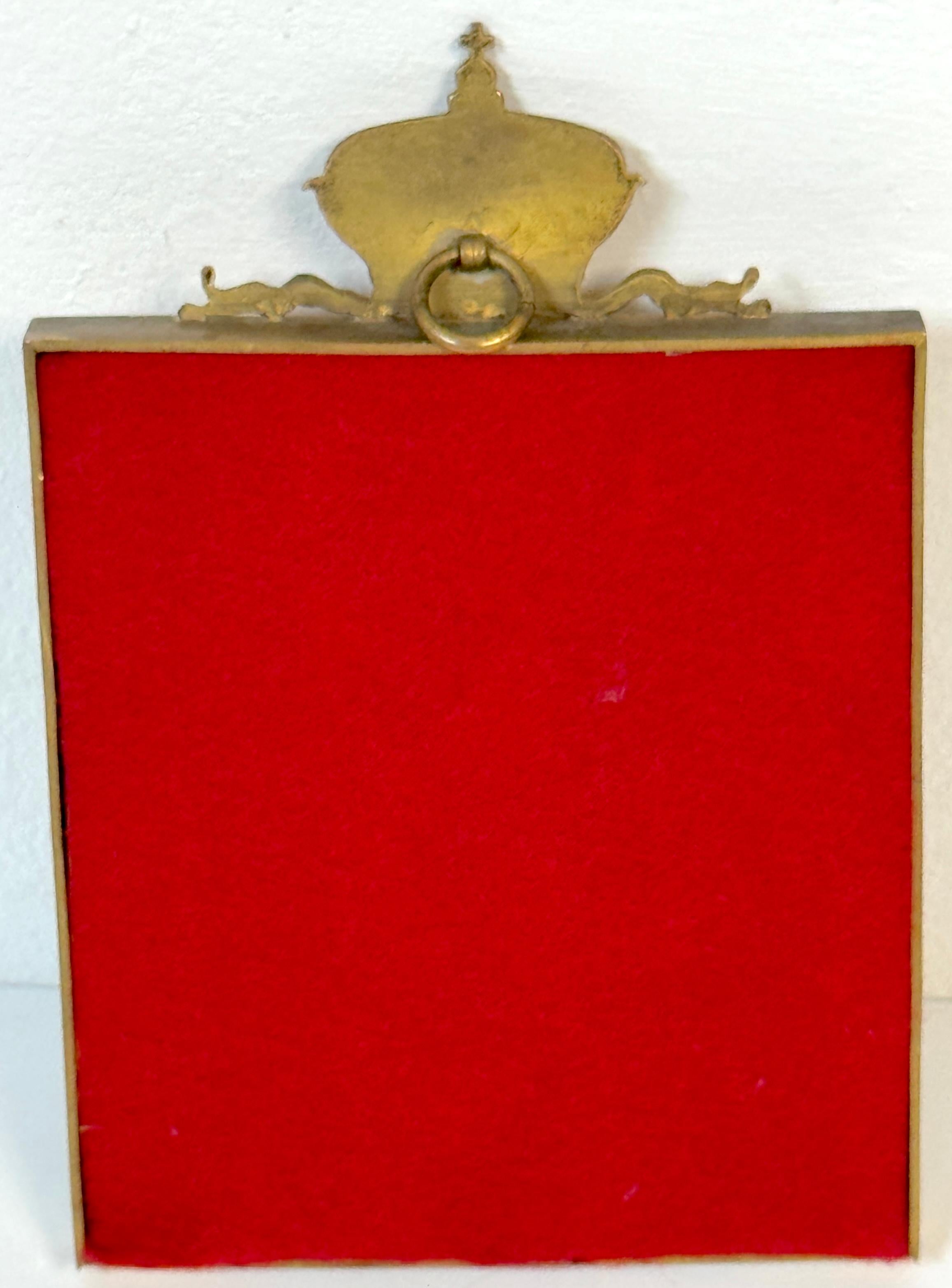 Cadre à couronne en bronze doré avec photographie teintée, vers 1890-1910 en vente 1