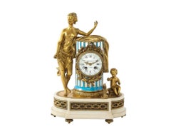 Fine French Ormolu, Marble, and Sevres Style Porcelain "Marie Antoinette" Clock
