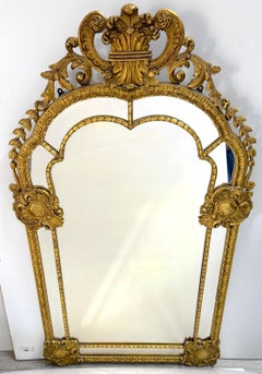 Feiner französischer Régence / Neoklassizistischer Style Giltwood Spiegel Paris, um 1925