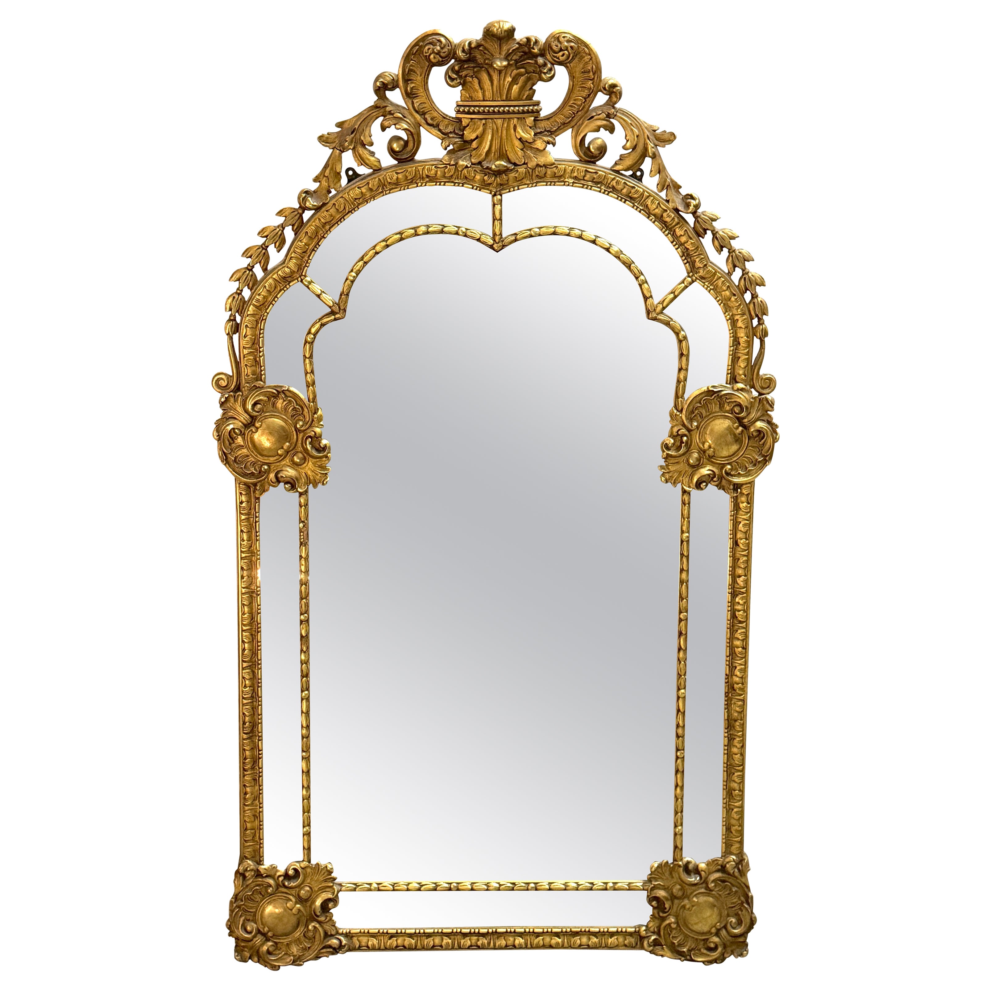 Fine French Régence / Neoclassical Style Giltwood Mirror Paris, circa 1925 For Sale