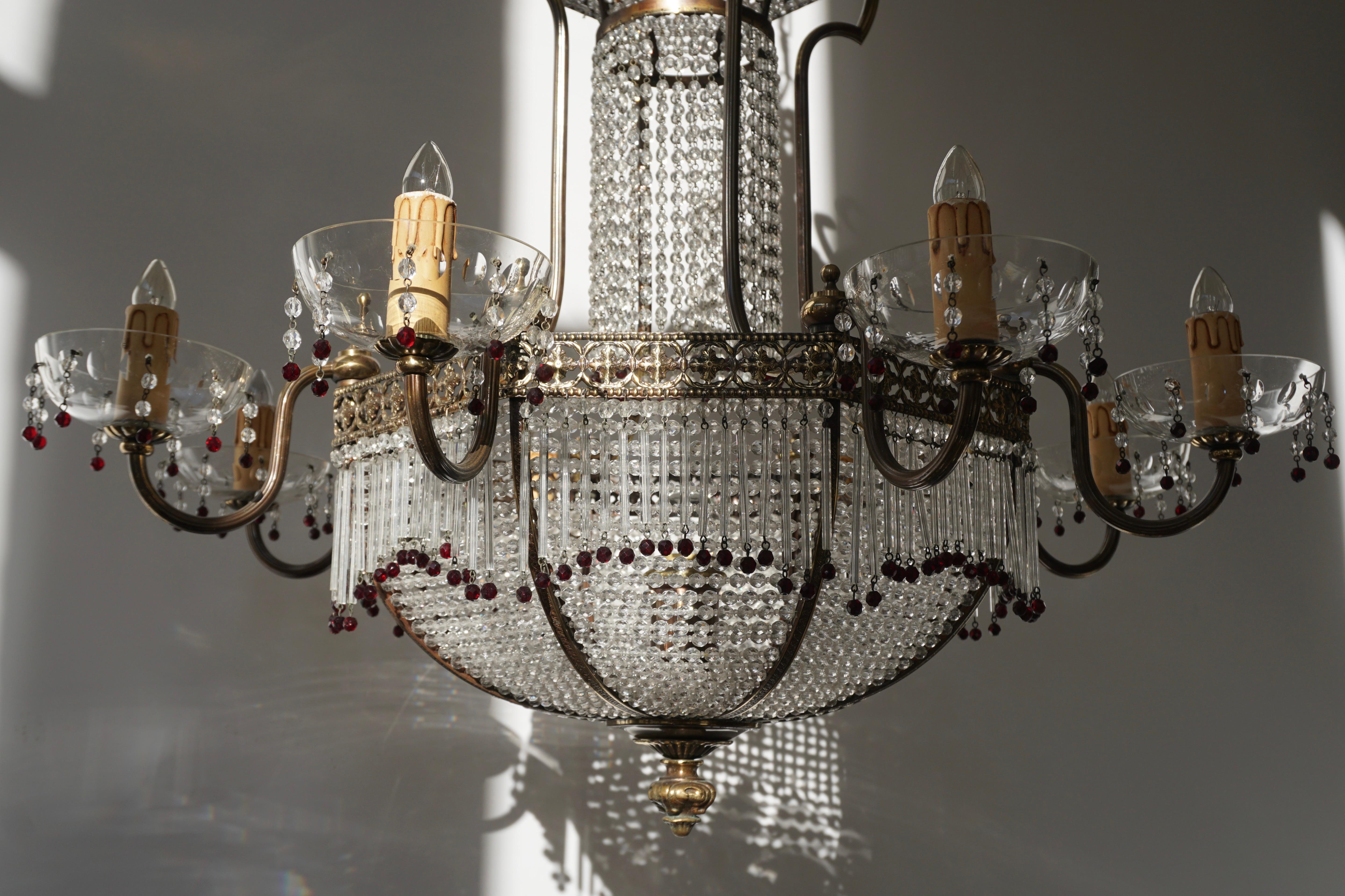 Fine French Sac a Pearl Chandelier For Sale 6