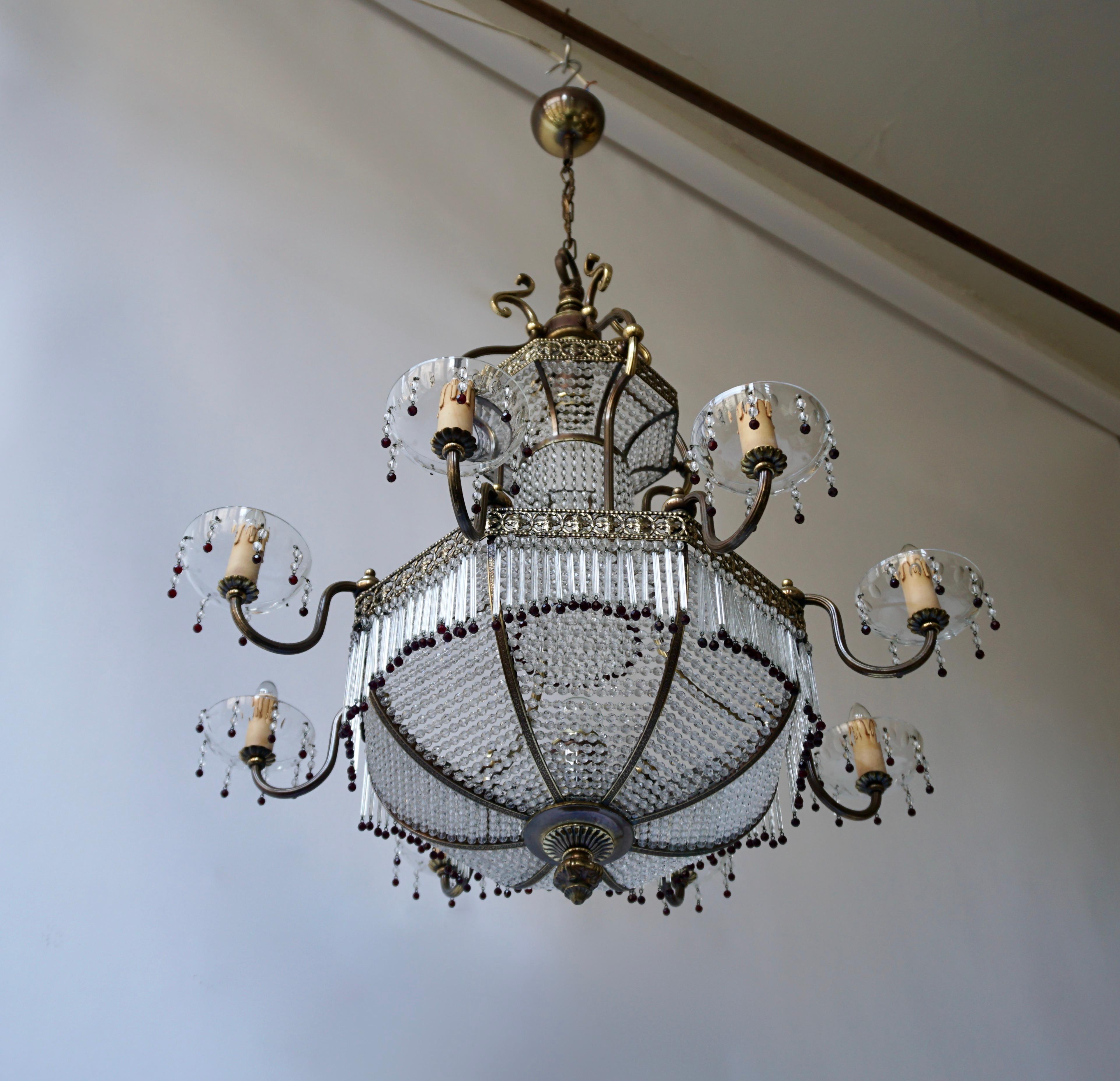 20th Century Fine French Sac a Pearl Chandelier For Sale