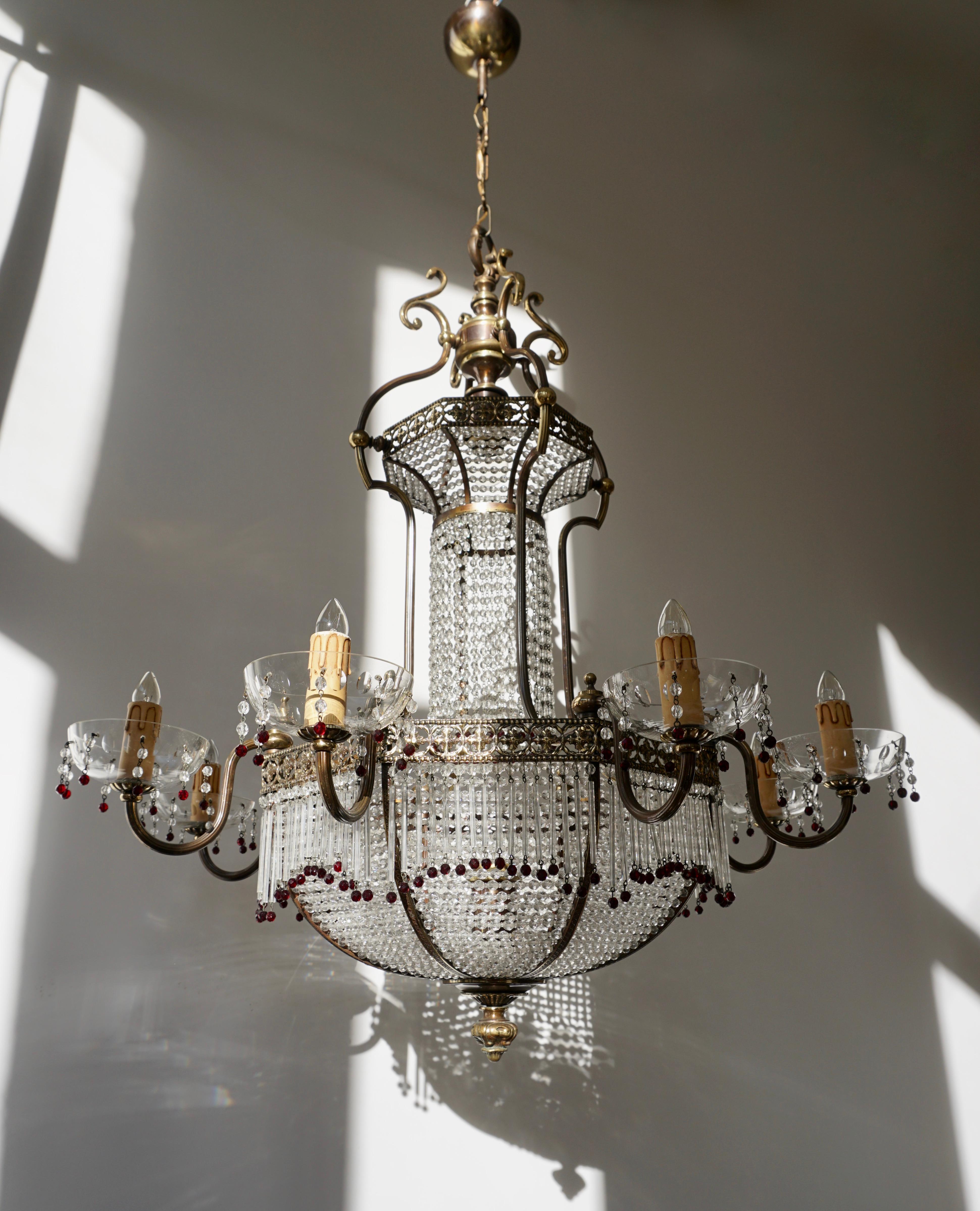 Fine French Sac a Pearl Chandelier For Sale 2