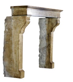 Fine French Small Antique Limestone Fireplace Surround for Cosy Country Interior