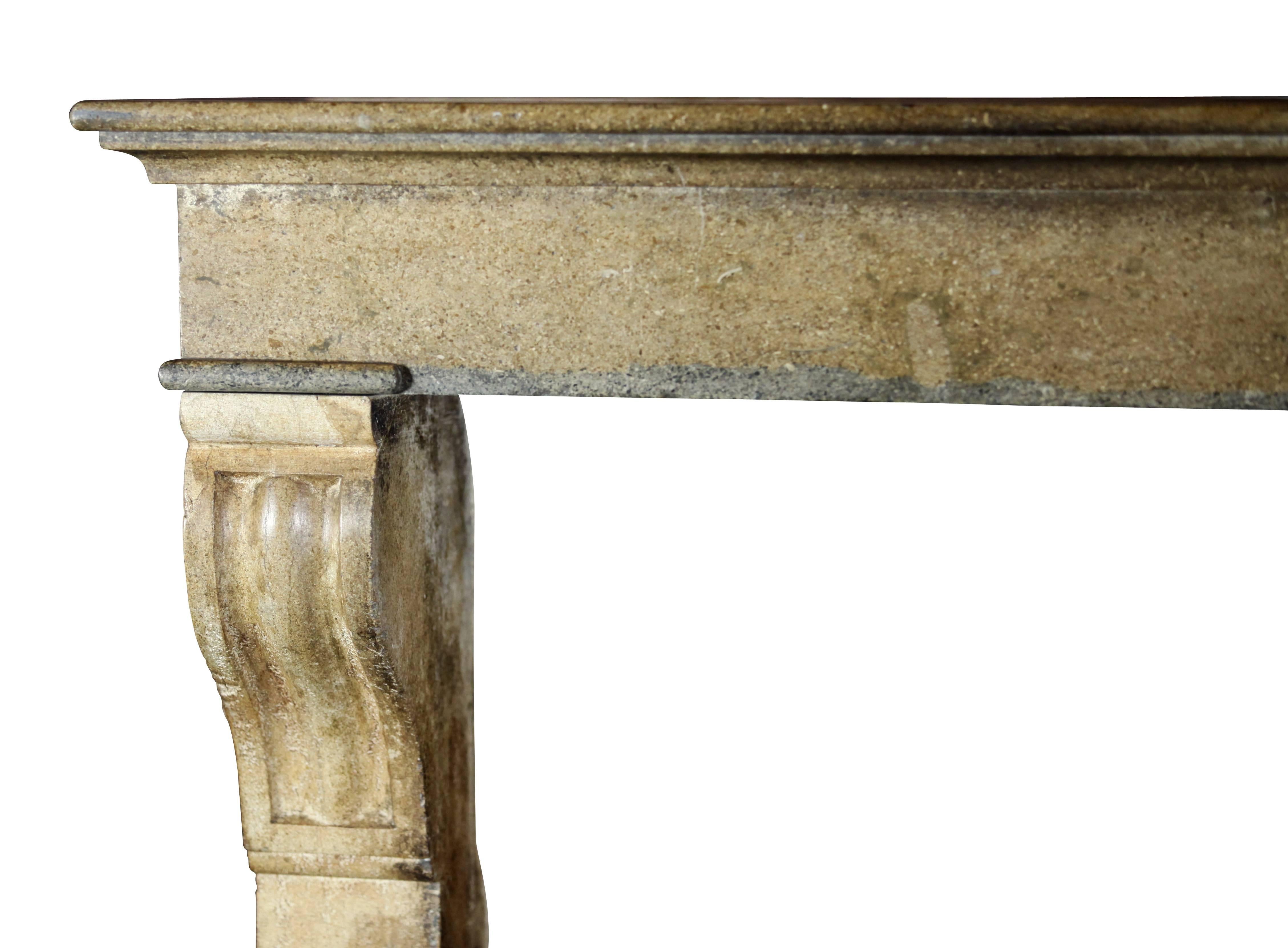 Fine French Small Antique Limestone Fireplace Surround for Cosy Country Interior For Sale 2
