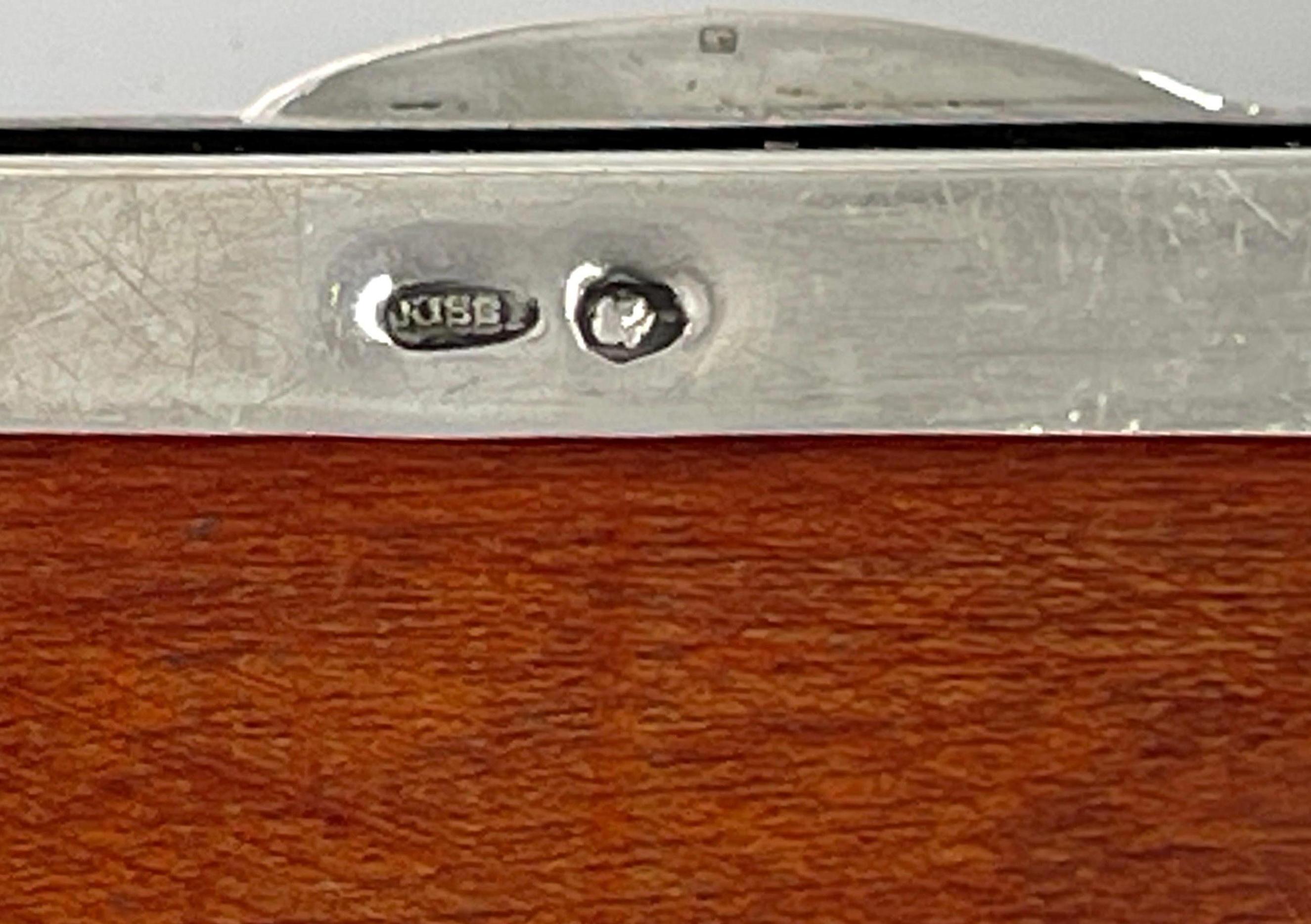 Scatola da tavolo quadrata in argento Art Deco con motivo ariete, circa 1925 in vendita 6
