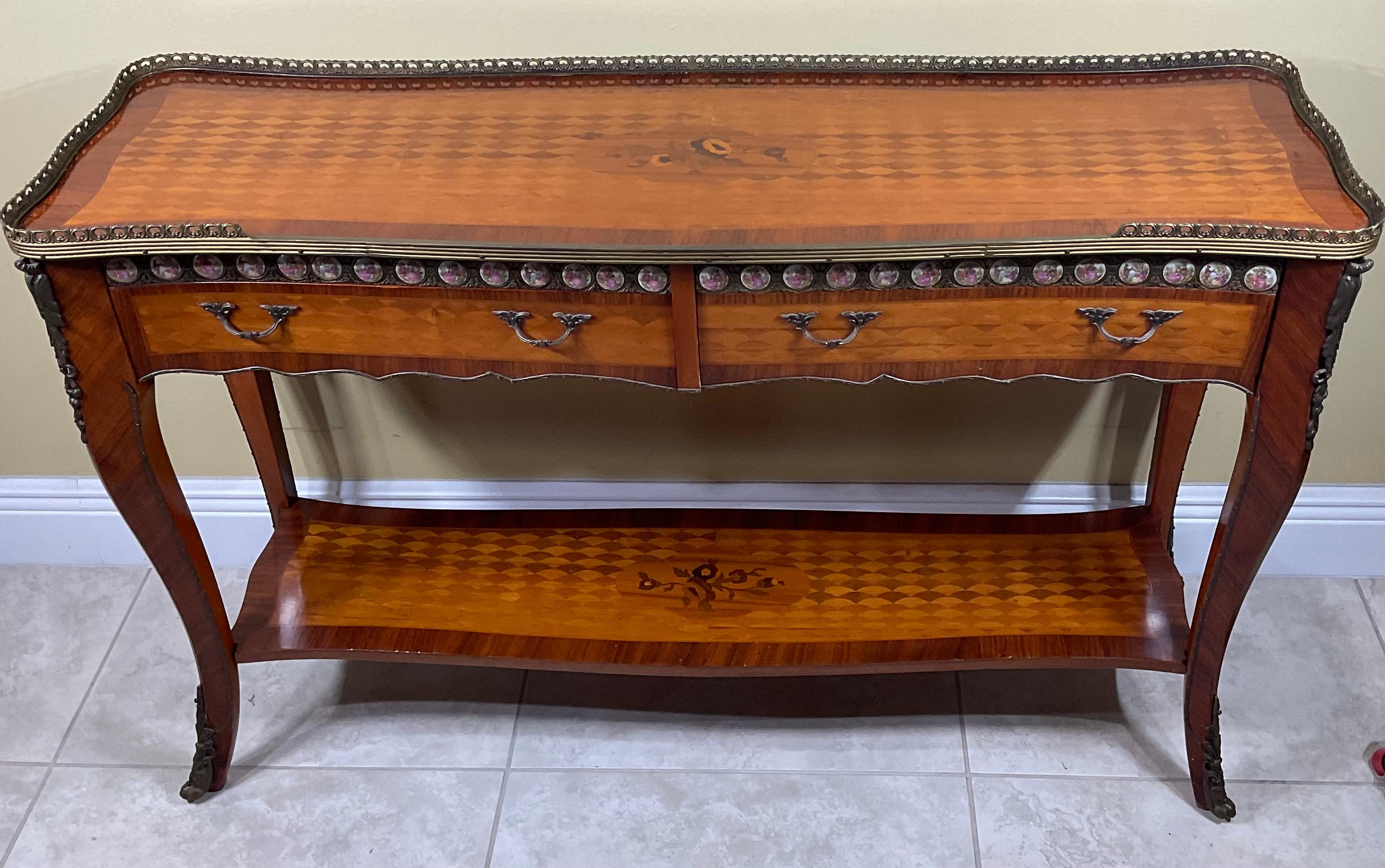 Fine French Style Inlay Server Bar Table/Cupboard 6