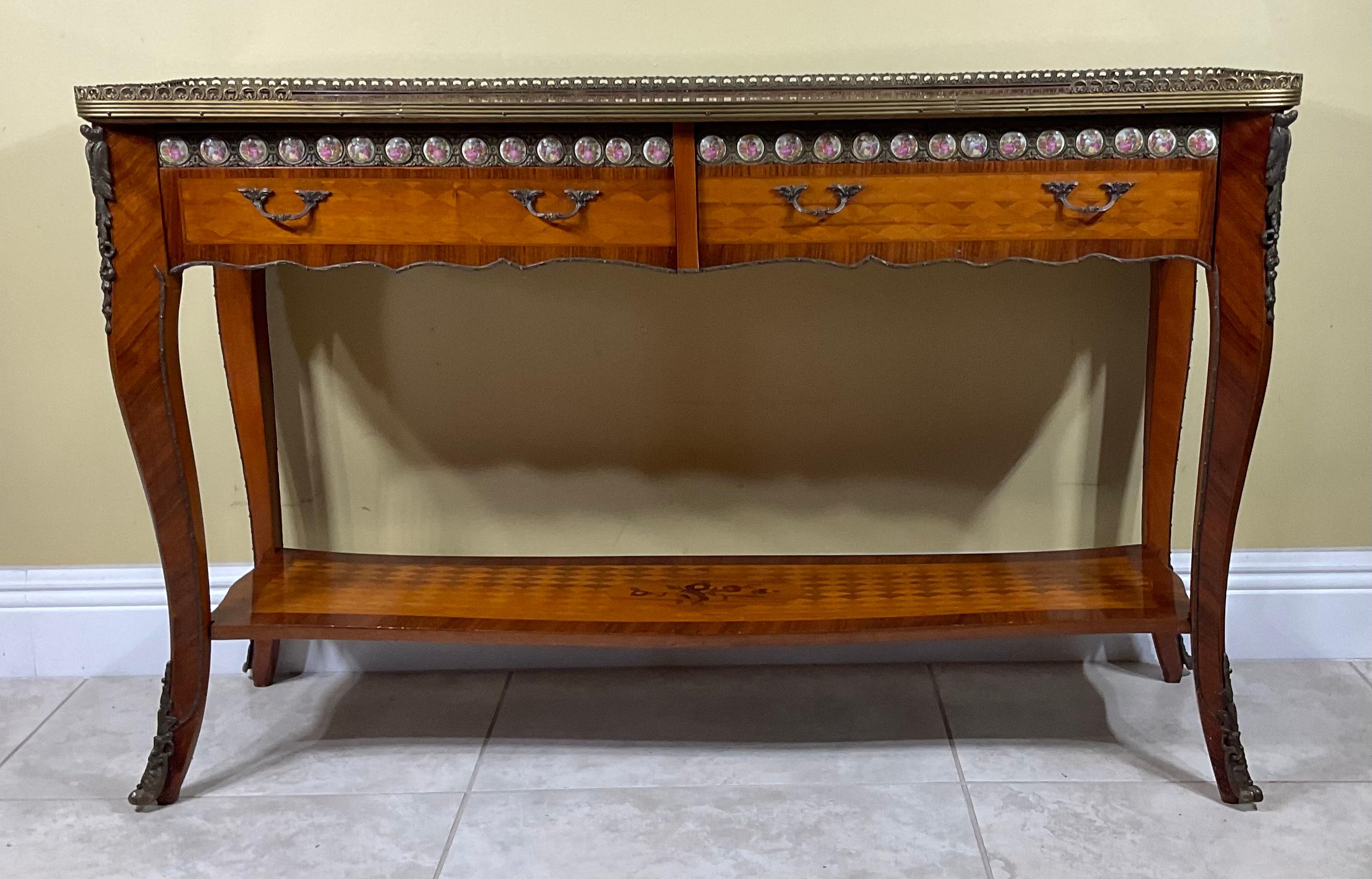 Fine French Style Inlay Server Bar Table/Cupboard 2