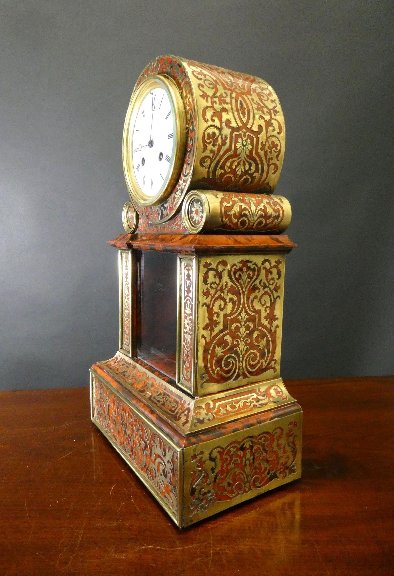 Mid-19th Century Fine French Tortoiseshell Boulle Clock by Brocot & Delettrez, Paris For Sale