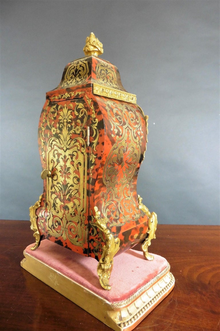 Late 19th Century Fine French Tortoiseshell Boulle Clock For Sale