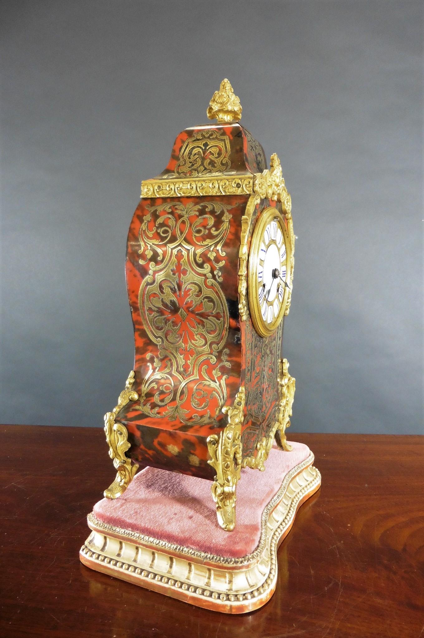 Late 19th Century Fine French Tortoiseshell Boulle Clock For Sale