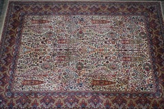 Fine French Vintage Floral Leaf Large Rug Carpet