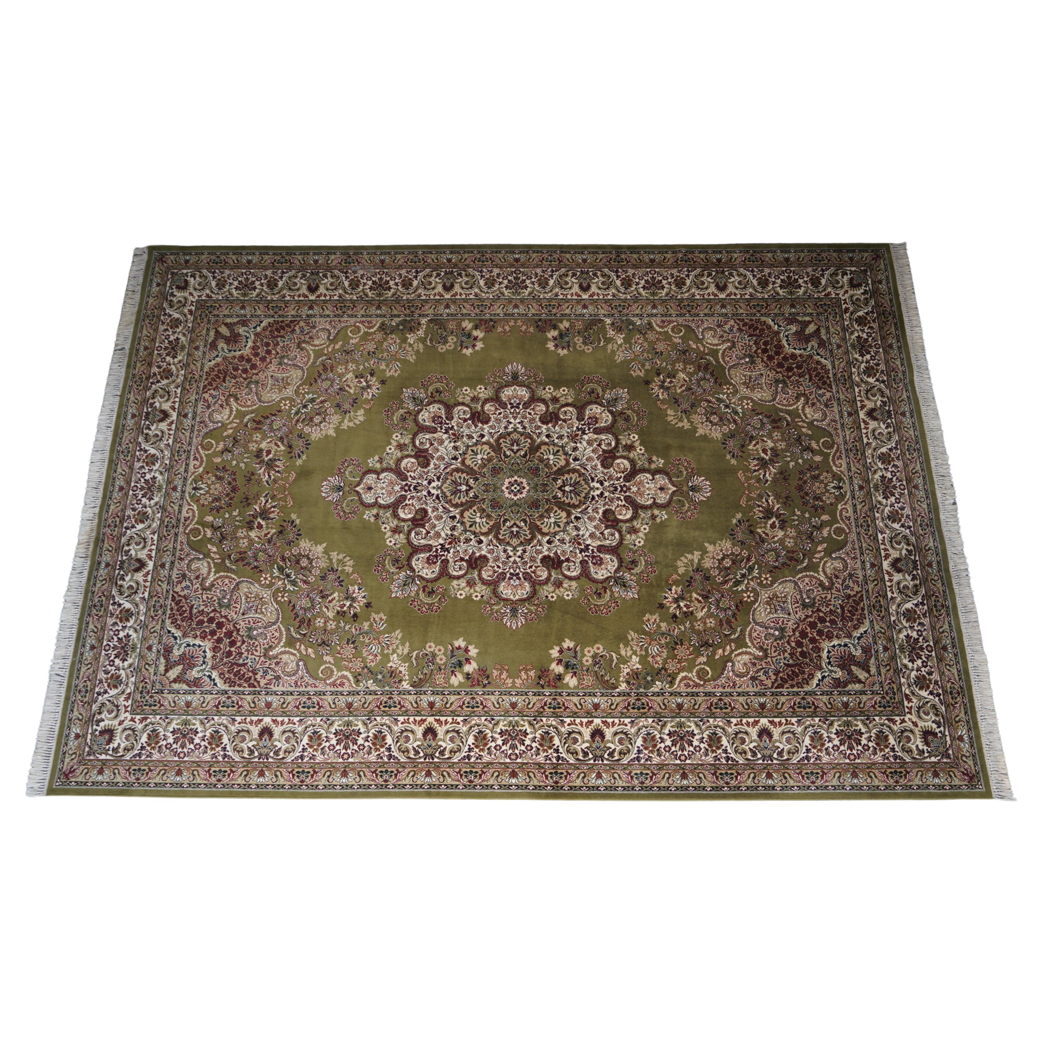 Fine French Vintage Green Extra Large Rug Carpet Must See Pictures For Sale
