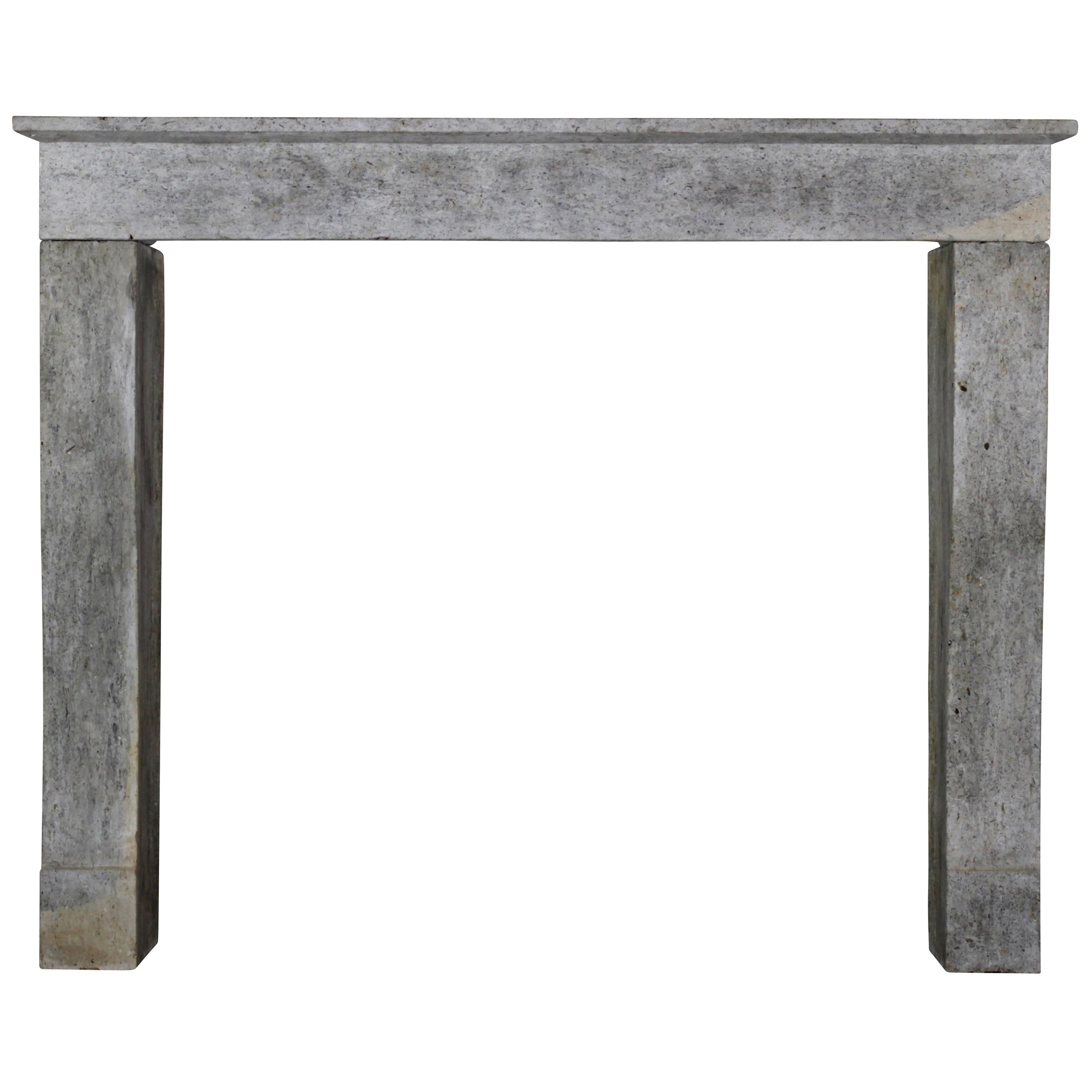 Fine French Vintage Grey Stone Fireplace Surround For Timeless Classy Interior