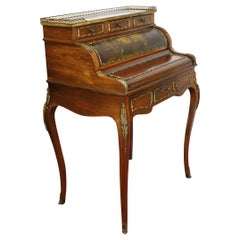 Fine French Walnut and Gilt Metal Mounted Bureau Writing Desk