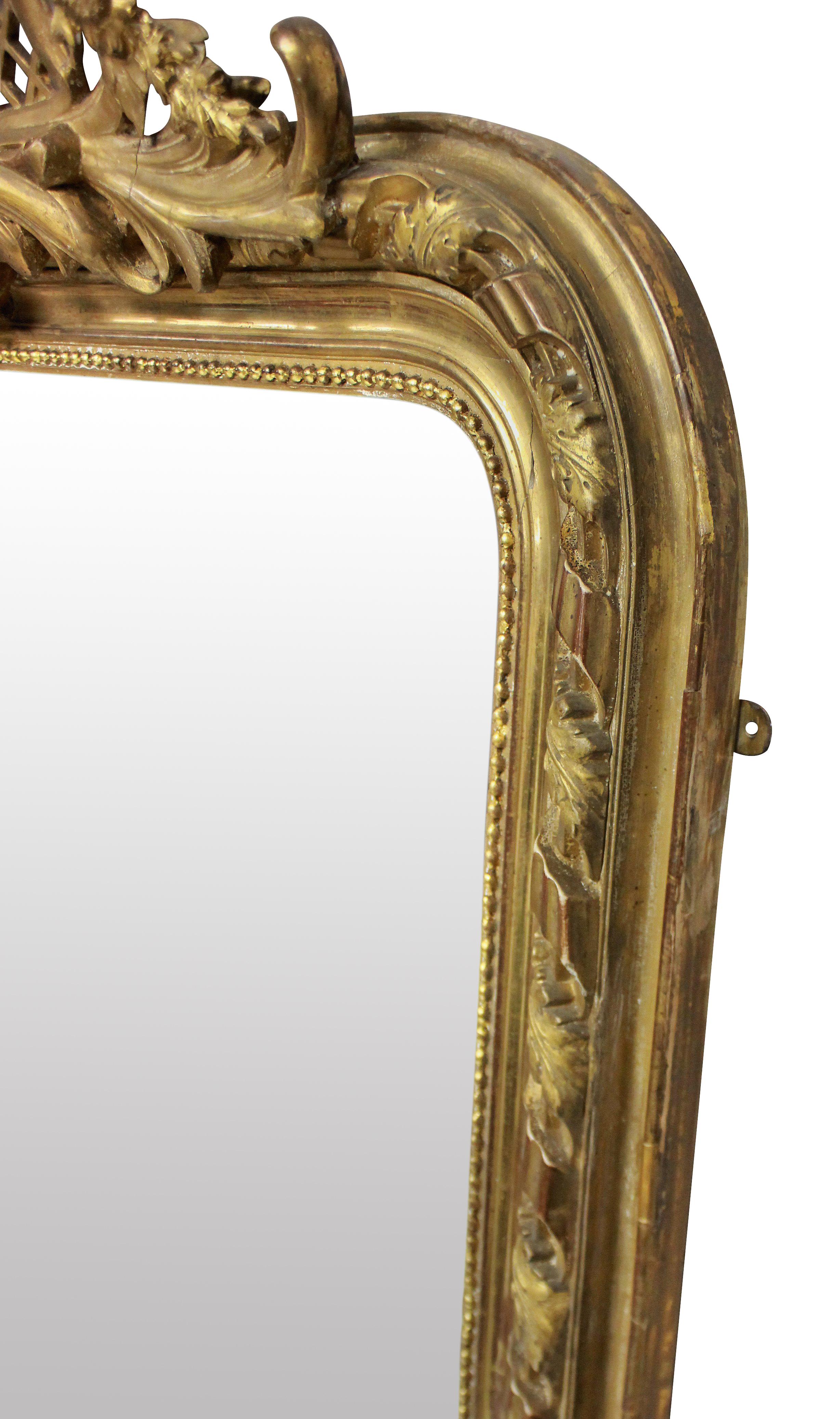 Fine French Water Gilded over Mantle Mirror In Good Condition In London, GB