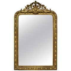 Fine French Water Gilded Overmantel Mirror