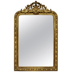 Fine French Water Gilded Overmantel Mirror