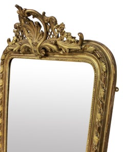 Fine French Water Gilded Overmantle Mirror
