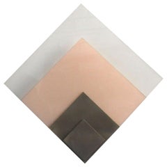 Fine French White and Pink Glass Shades and Nickel Mount Sconce by Jean Perzel