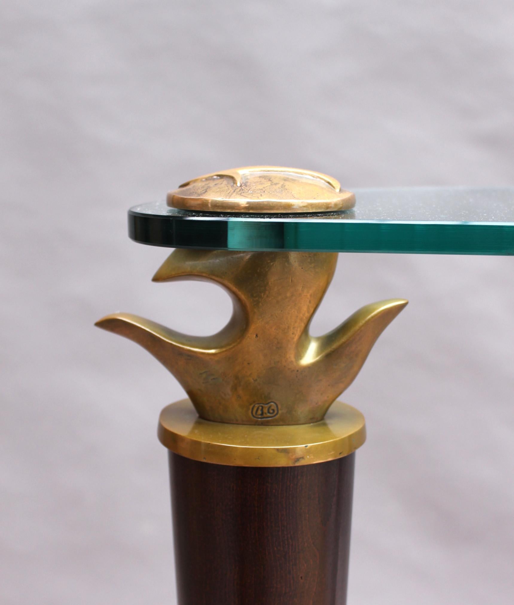 Console française en bois, bronze et verre par Garouste et Bonetti en vente 7