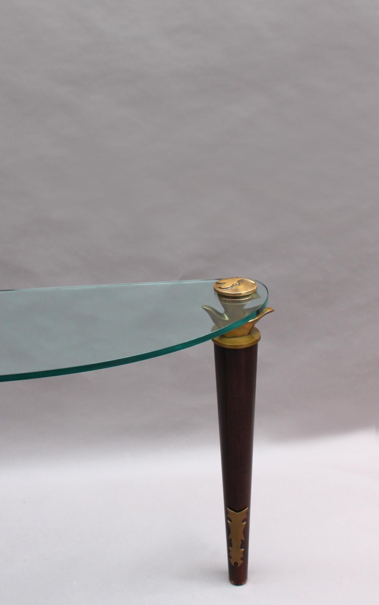 Console française en bois, bronze et verre par Garouste et Bonetti en vente 2