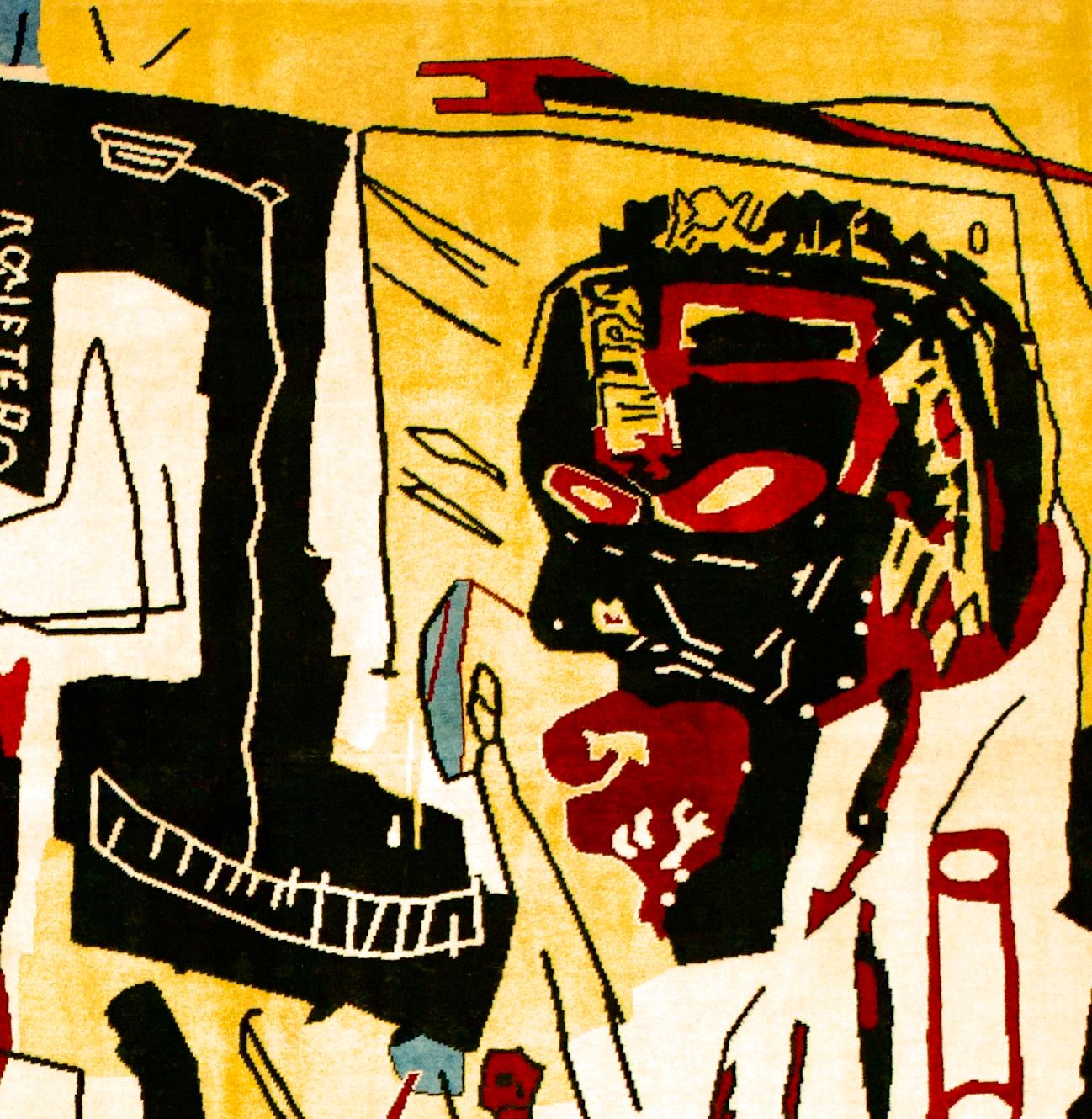 Fine French Wool Rug After Basquiat 6'8