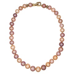 Mehrfarbige Perlenkette mit Süßwasserperlen 10-13 mm 