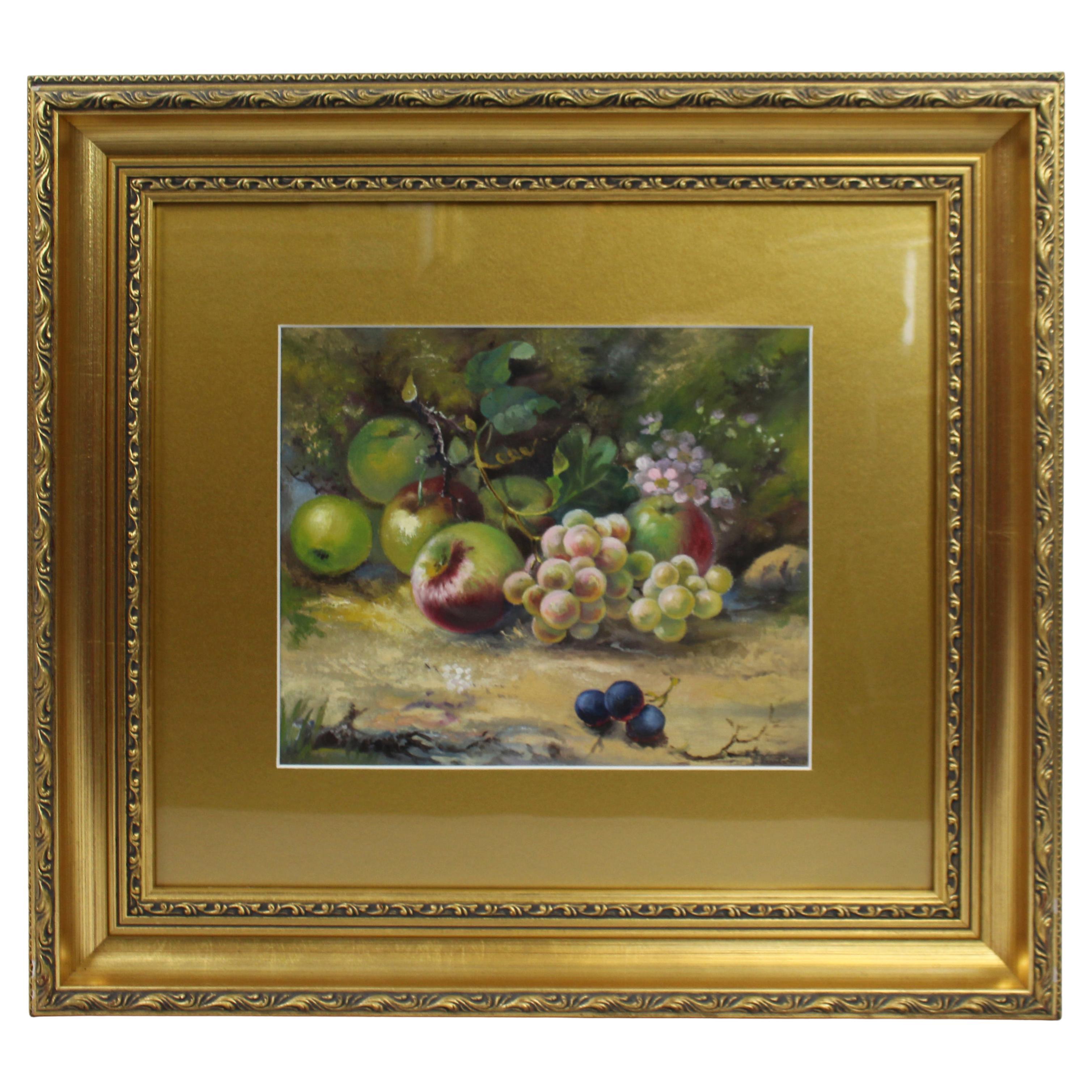 Fine Fruit Still Life by John Freeman 'English' Oil on Board